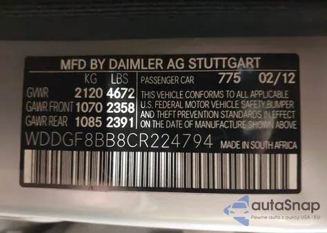2012 Mercedes-Benz C 300 Sport 4Matic from USA, damaged, VIN WDDGF8BB8CR224794